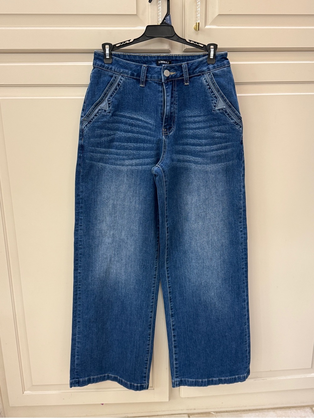 Women's Wide-Leg Flare Jeans in Medium Blue Denim